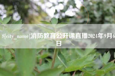 昌乐消防教育公开课直播2024年9月6日