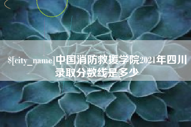 昌乐中国消防救援学院2021年四川录取分数线是多少