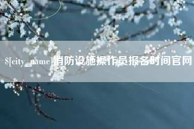 昌乐消防设施操作员报名时间官网