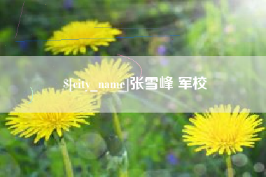 昌乐张雪峰 军校