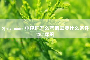 昌乐中控证怎么考取需要什么条件2024年的