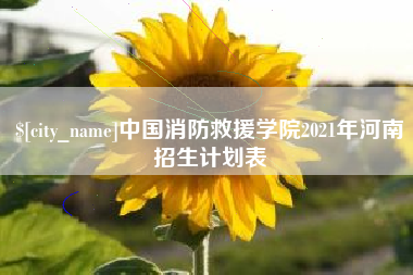 昌乐中国消防救援学院2021年河南招生计划表